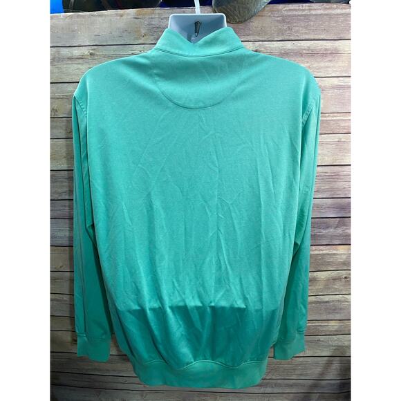 Donald Ross Sweater Mens LARGE Green Quarter Zip Performance Pullover Golf Logo - Picture 2 of 8